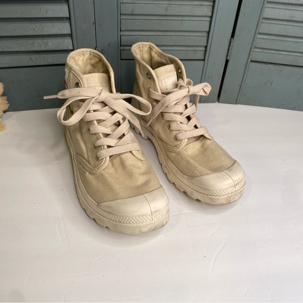 Palladium Varsity High Top Sneaker Cream Beige Size 6